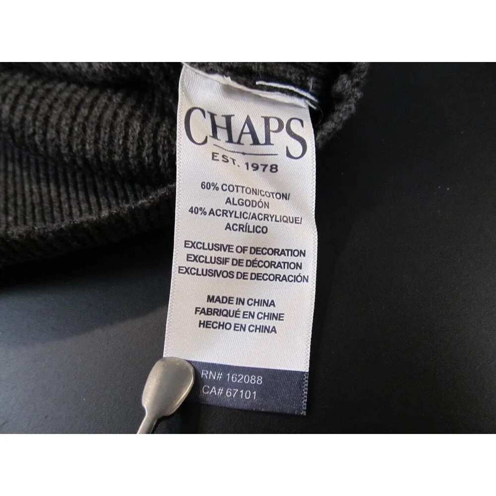 Chaps Men’s Textured Henley Sweater XL Grey NWT Thermal Knit 3‑Button